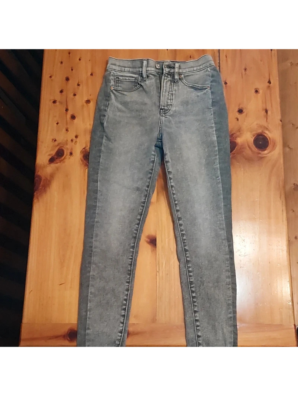 Express Womens High Rise Skinny Stretch Light Wash Gray Denim 5-Pocket Jeans